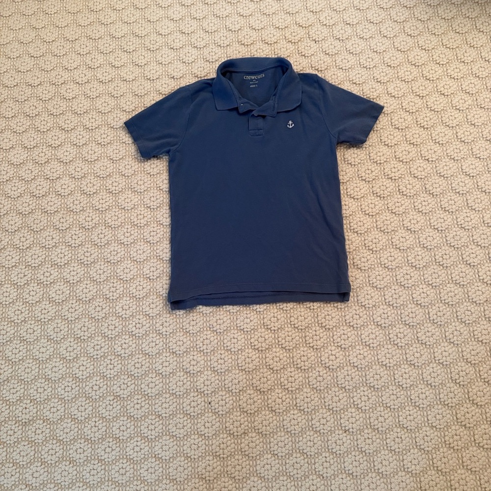NBW Boys Crewcuts Nautical Anchor Navy Polo Shirt